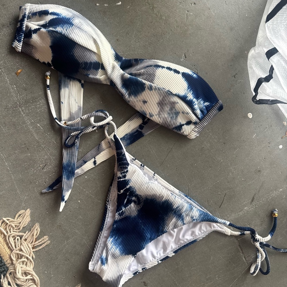 Pilyq Blue and White Bikini